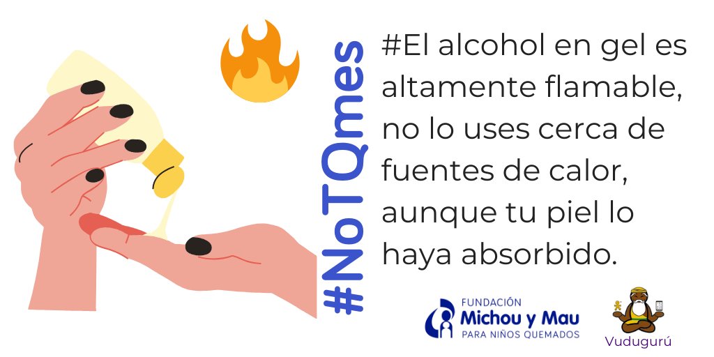 El alcohol en gel es muy eficiente para desinfectar, aunque sientas que se evaporó deja una capa de alcohol en tu piel o prendas. Evita accidentes 
#NoTQmes, #QuedateEnLaCasa