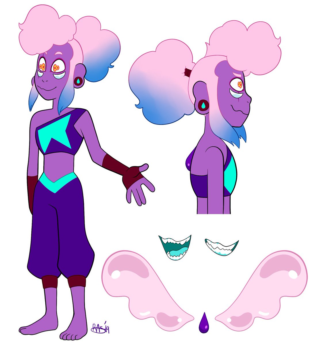 Does anybody remember Iolite? (iolite, not lolite)
This was a fun nonsensical fan fusion that I wanna draw again sometime... They like food and have 0 memory of their individual parts. 