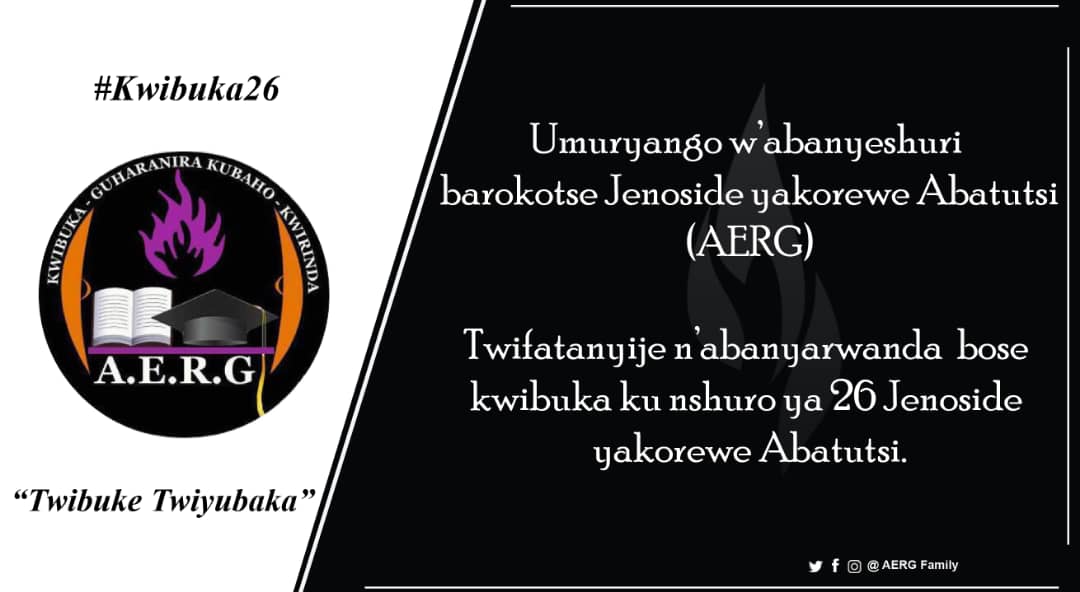 IBUKAYouth's tweet photo. Umuryango w'abanyeshuri barokotse Jenoside yakorewe Abatutsi, twifatanije n'abanyarwanda bose kwibuka ku nshuro ya 26 Jenoside yakorewe Abatutsi mu 1994 #Kwibuka26 https://t.co/m3N39aU1Qr