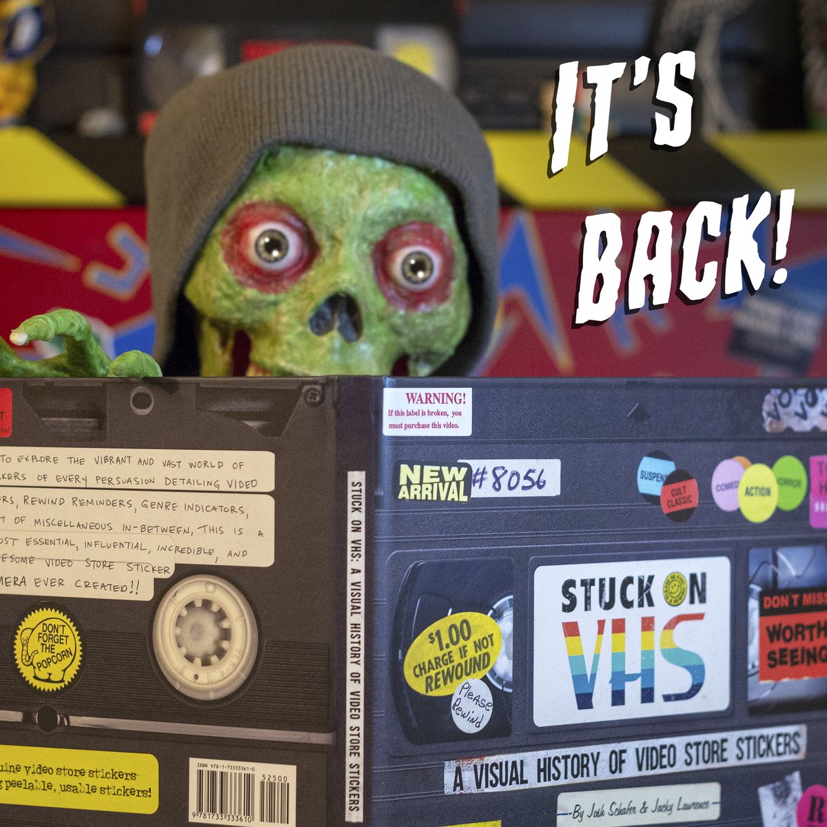 HomeVideoHorror's tweet photo. Fresh off the press! The long anticipated second full run of 'Stuck On VHS' is in stock and available now via @MondoNews 

https://t.co/qdwUtdFGrp

#VHS #videostores #vhsculture #vhsforever #vhsishappiness #rewindordie #stuckonvhs #vhssticker #vhsstickers #rentalsticker https://t.co/cep0H0Y74H