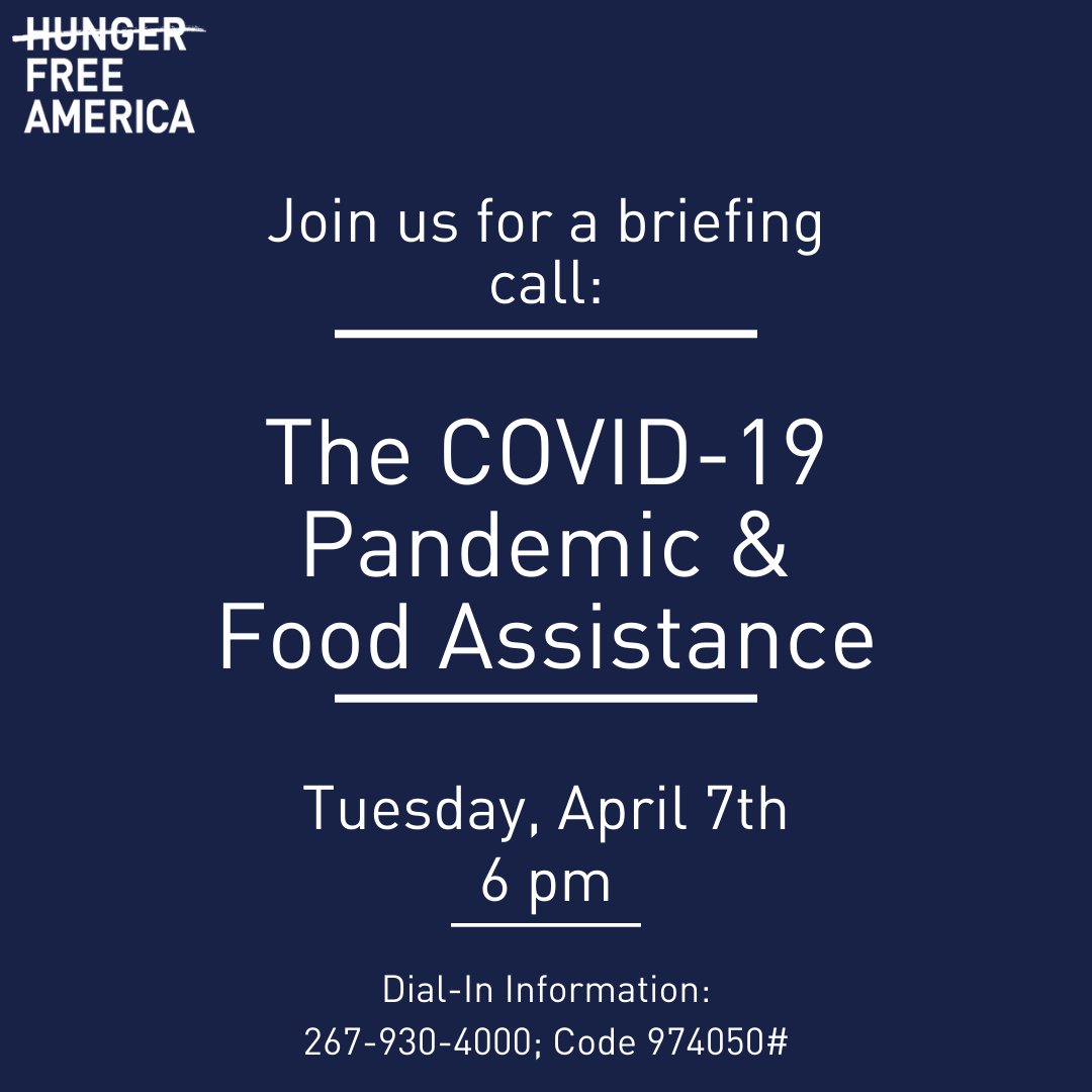 Hunger Free America On Twitter Thank You To Everyone Who Joined Us Last Friday For Those Who Were Unable To Attend Joelsberg Will Be Holding A 2nd Conference Call Tomorrow Evening All