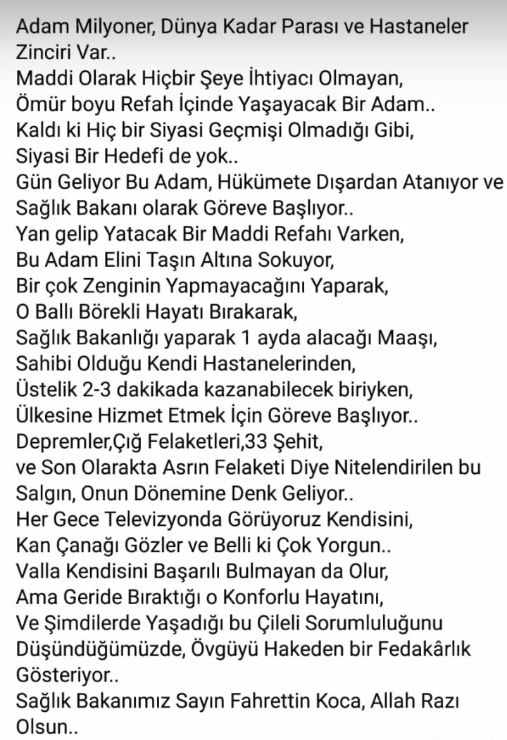 Senin gibiler devlet makamlarında hep olsun 🤲 <a href="/drfahrettinkoca/">Dr. Fahrettin Koca</a> <a href="/saglikbakanligi/">T.C. Sağlık Bakanlığı</a> <a href="/sgksosyalmedya/">SGK</a> @Urfa_ilsaglkm <a href="/eczaneee/">Eczane</a>