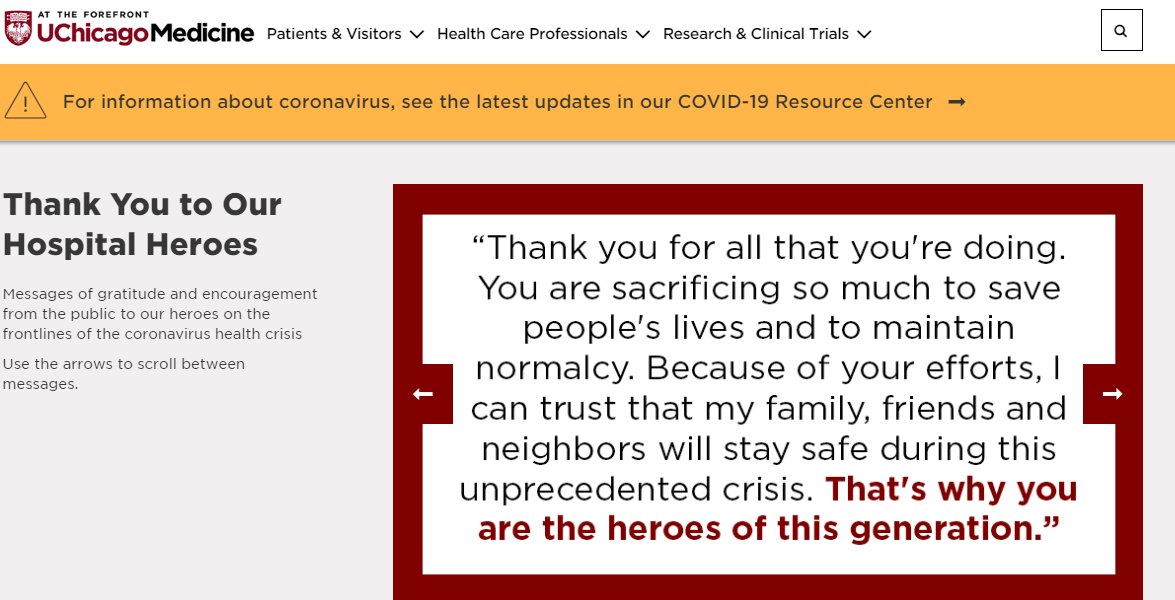 Our amazing #hospitalists are making #thousandsofdifferences today and every day. To support them and all of the @UChicagoMed providers working tirelessly, please visit: uchicagomedicine.org/patients-visit…