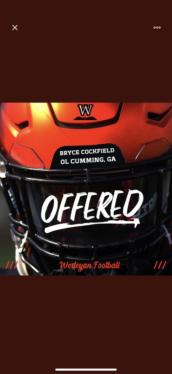 bryce_cockfield's tweet photo. Blessed to receive another offer from West Virginia Wesleyan College. @SFHS_Football @sofofootball @Reyes_Allan2609 @CoachMaloneyWVW @RecruitGeorgia https://t.co/nDlx13WtQN