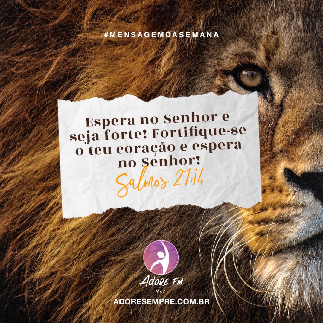 Desejamos uma semana abençoada a todos! Sejam fortes que o Senhor está cuidando de nós 💜

📖 “Espera no Senhor e seja forte! Fortifique-se o teu coração e espera no Senhor!” (Salmo 27:14)