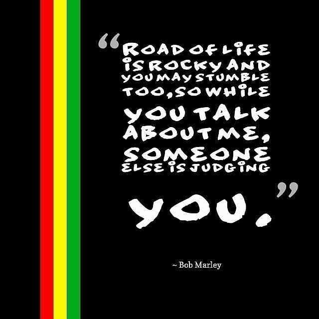 reggaddiction's tweet photo. "Road of life is rocky and you may stumble too. So while you talk about me, someone else is judging you" ~ Bob Marley"
.

#bob #marley #bobmarley #bobquotes #boblife #bobmarleyandthewailers #wailers #reggae #reggaemusic #musicreggae #life #quote #quoteofday #quoteoftheweek https://t.co/g2OegzOTjM