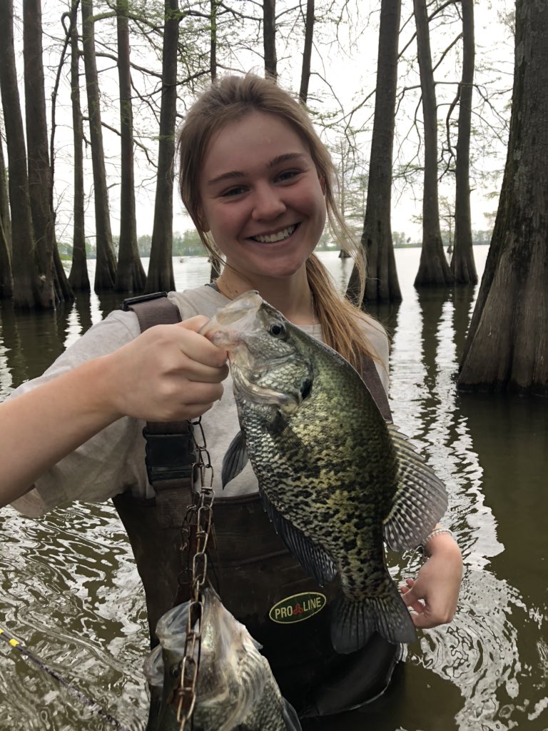 Enjoyed a few hours wading with these 2 this afternoon. Take a kid fishing. Ain’t that right @BassProShops @Cabelas @BnMPoles @KevinRogersFish #getoutside #crappiefishing #wadefishing #crappie #takeakidfishn #feelthethump