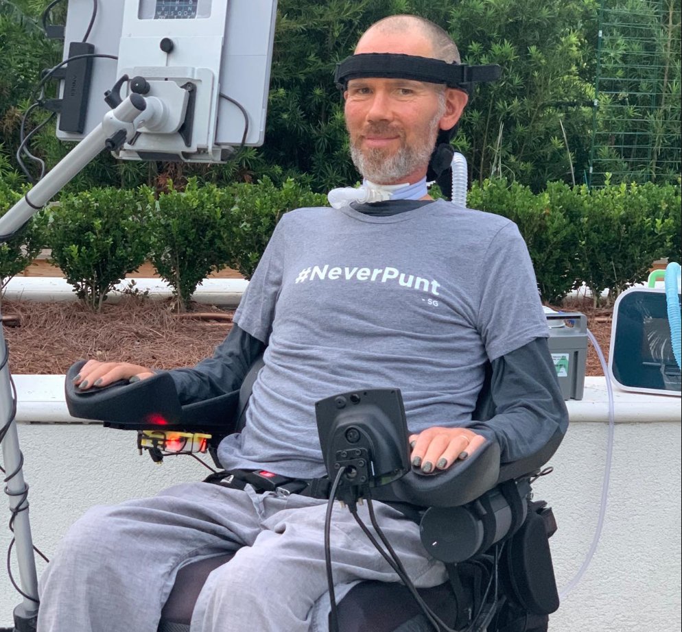 SteveGleason's tweet photo. Hey, @jim_morafb ... #NeverPunt !!!  
Well, considering what has happened in my life, if you don't punt, I probably fade into obscurity after I retire, which would have been fine. But, the ALS diagnosis... ALS forces the obscure to fade away and die. Instead I formed @TeamGleason https://t.co/rj8JIVib3t