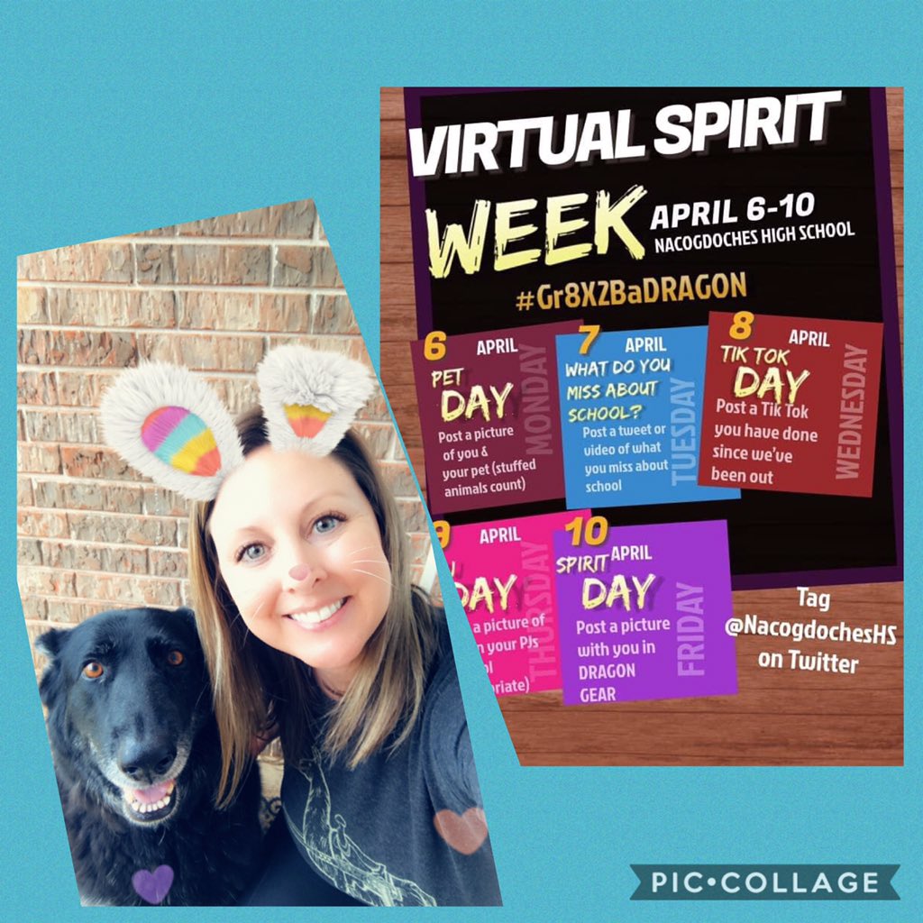 NhsSrt's tweet photo. Pet Day! NHS Virtual Spirit Week!! @NacogdochesHS @NacISD_CTE https://t.co/aeBx3aIhwQ