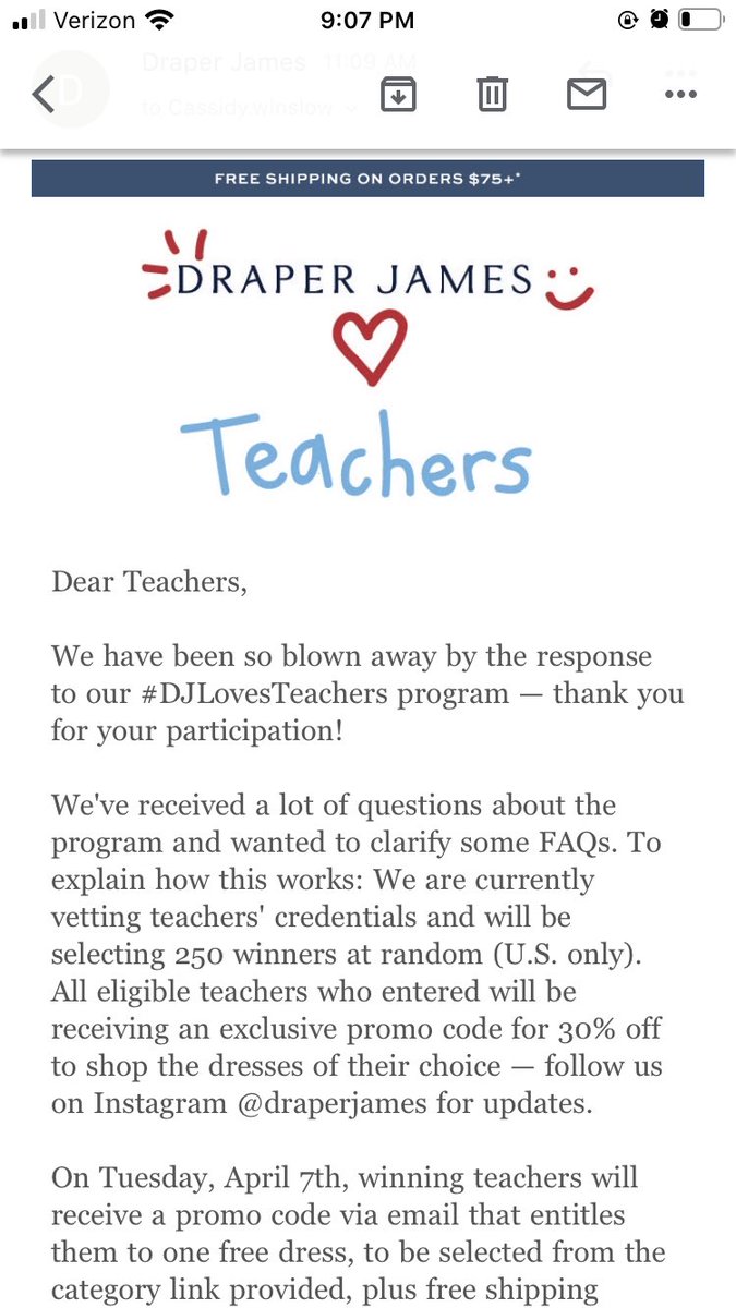 Winslow4thGrade's tweet photo. @ReeseW I saw you supported free dresses for teachers! Turns out, they aren’t free 😖 #teachersrock #dang https://t.co/RJCu8RlNhZ