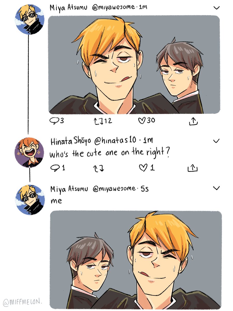 I'm sorry, I had to. 
.
.
#atsuhina #miyatwins #Haikyuu 
