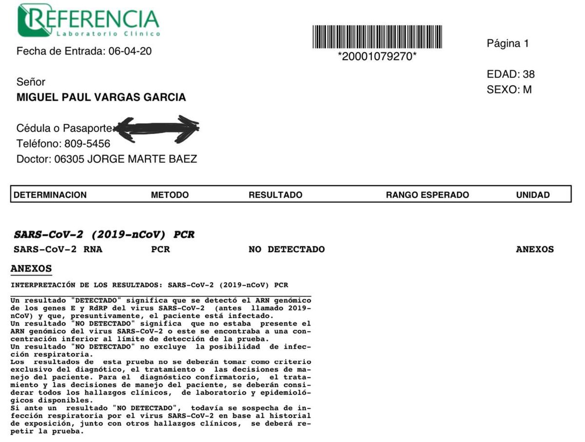 Miguelpaul's tweet photo. Tal como dice el protocolo de la #OMS, después de que a una persona resulte positivo ante el #covid19 se debe de realizar dos pruebas consecutivas para determinar la ausencia del virus, la cual me da mucha alegria de informarles que el resultado de las dos fueron negativas. https://t.co/W1XBUguN9w