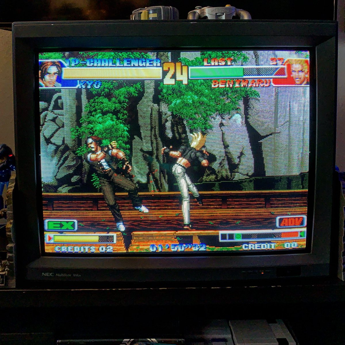 MrWrightWays's tweet image. Having a proper CRT/ Monitor that can output in RGB is needed for retro gaming. My #NECXM29  is a beast and the picture is amazing. I also just picked up the remote. This needed to help dial in the settings for even a better picture. #retogaming #neogeo #KOF