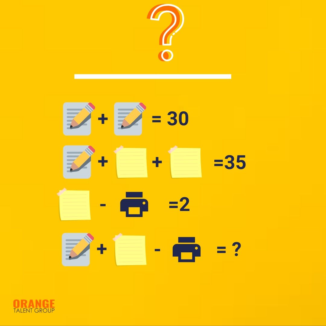 OrangeTalentGr's tweet photo. #DesafíoDelDía ¡Descubre y resuelve! 🙅🏻 puede parecerte muy fácil, pero en realidad no lo es ¡Cuenta con menos de 1 min! ¿Cuál es la respuesta? 🔎 https://t.co/y2WXOAaZBl