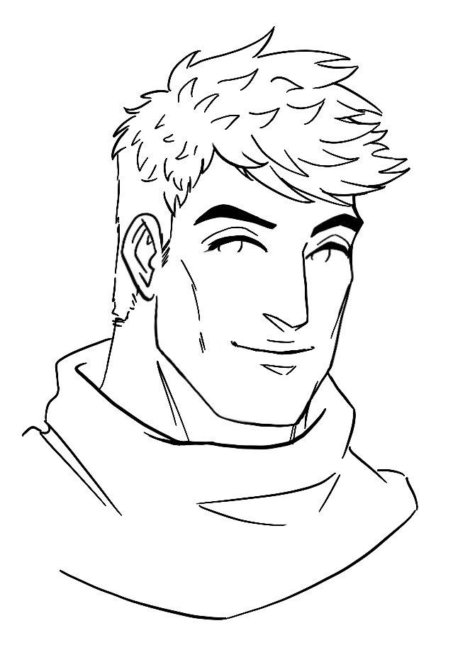I tried drawing garens new haircut, i prefer the fluffy Warriors hair 