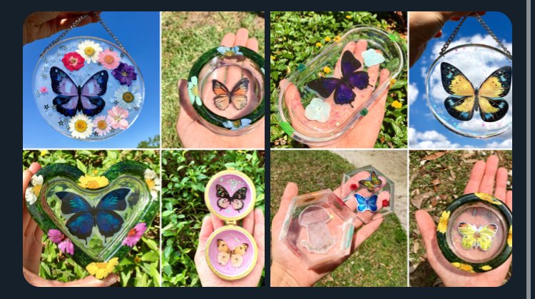 First up  @Heatherskiesss literally makes the cutest resin pieces and WOW she inspires me (these are the pieces still available y’all should check it out)