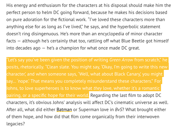 a quote from ACTUALLY GEOFF JOHNS in MAY 2016