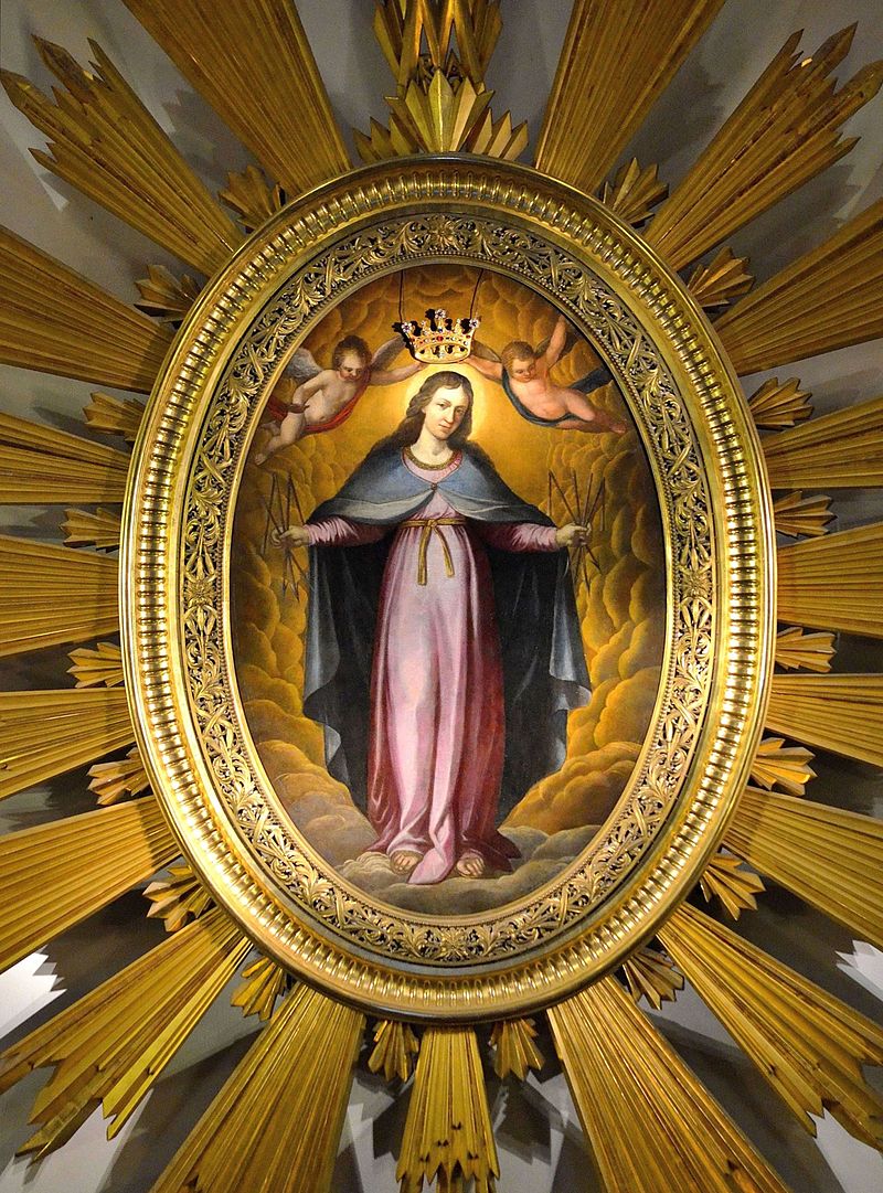 Keeping with the arrow metaphor, there's st Mary. As "Our Lady of Graces" from Faenza, she is depicted breaking arrows of God's wrath with her hands.If you have a painting or sculpture like this in your church, it most likely comes from time of some past epidemic3/