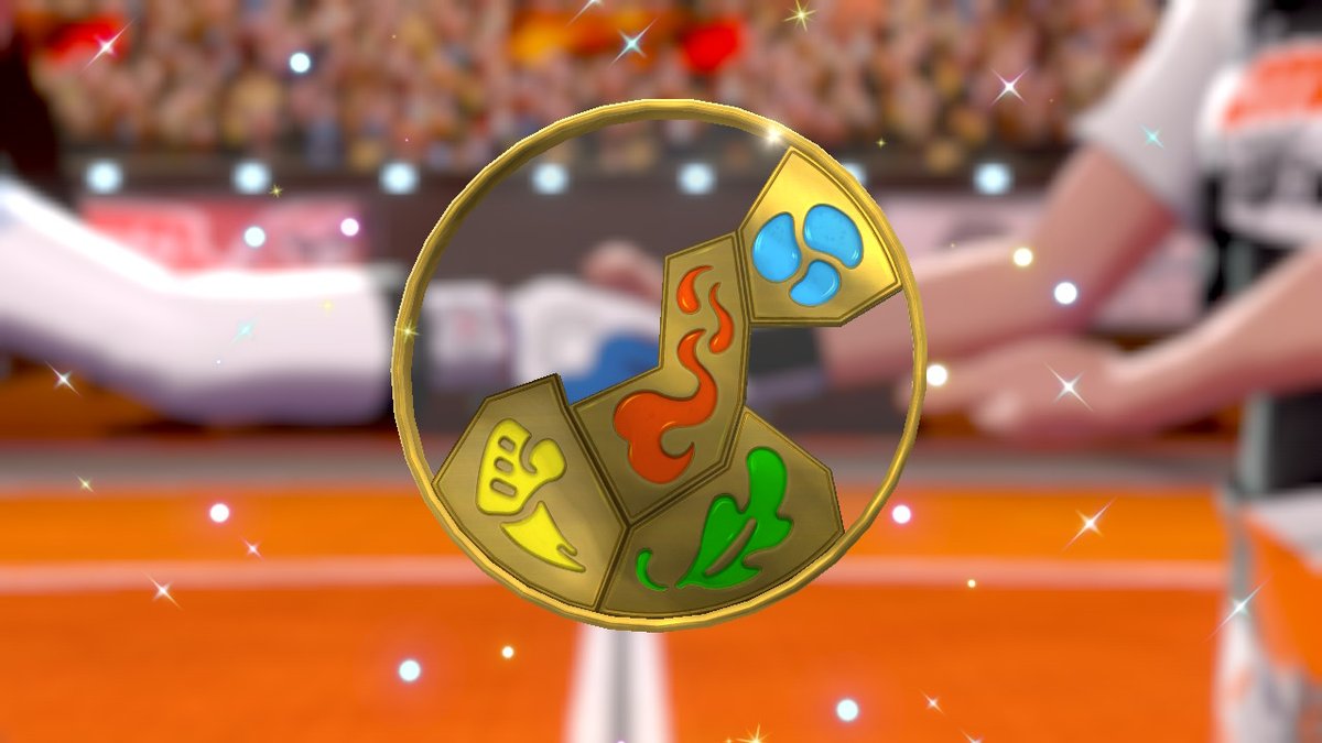 SarahMaeAtchley's tweet photo. fighting badge done! #PokemonSwordShield #NintendoSwitch https://t.co/U3kCkaxCYJ