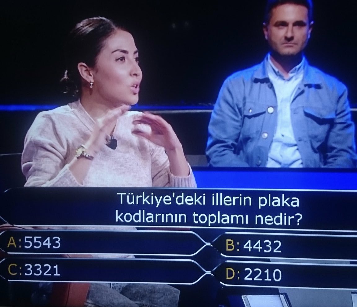 Matematik günlük hayatta ne işimize yarar?  (Sorunun değeri 60.000 liraydı)
#kimmilyonerolmakister