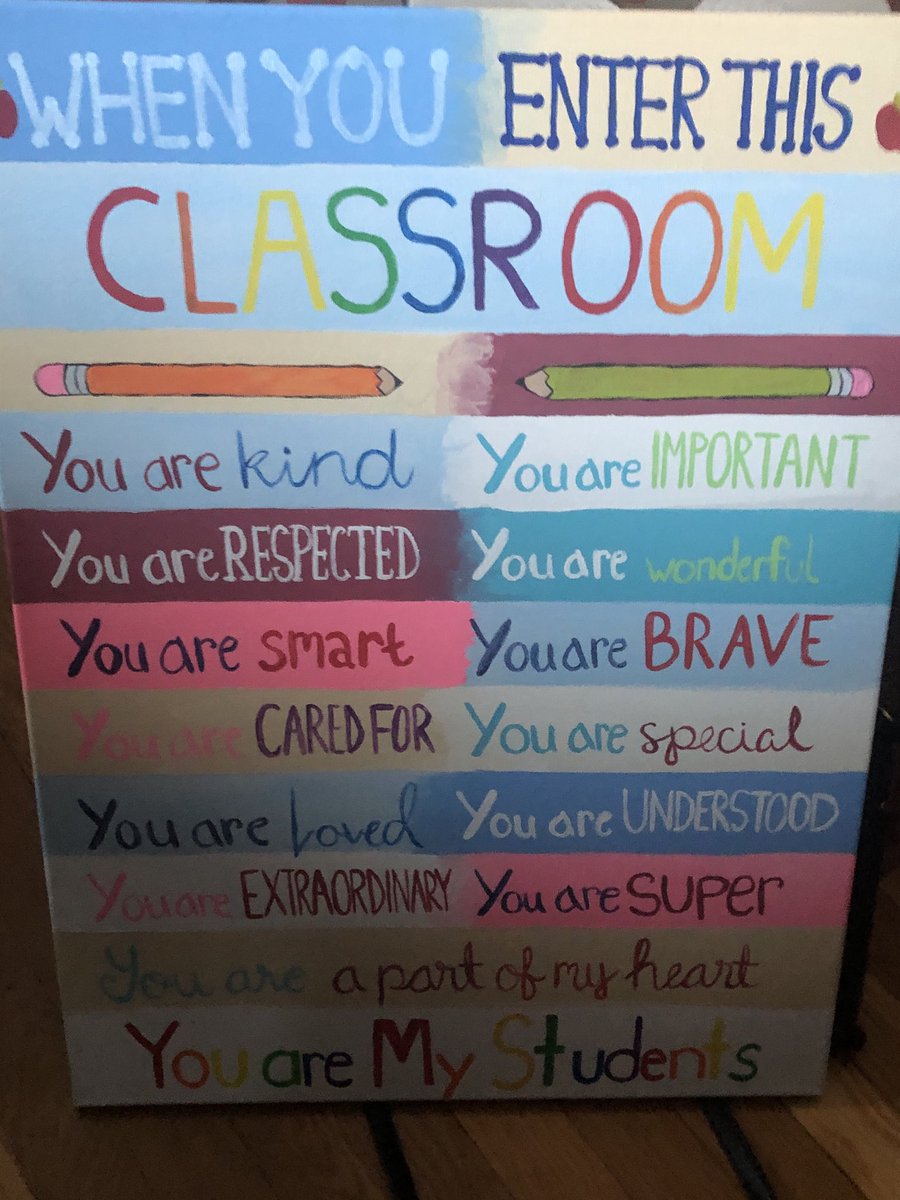 My newest painting for my classroom done by the talented Tara❤️