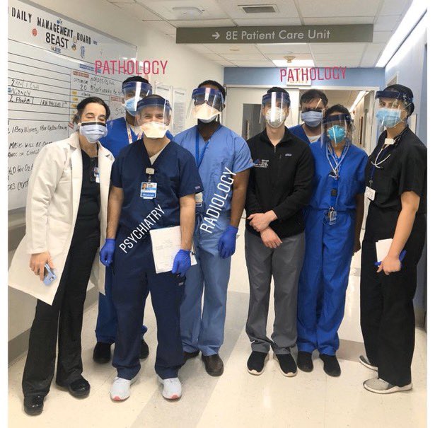 mswradiology's tweet photo. All hands on deck in NYC and our amazing #radrez have volunteered to be on the frontlines taking care of covid patients on the floors and ICU and distributing PPE. Theyβll surely remember these times for the rest of their careers #healthcareheroes @MountSinaiIR @MountSinaiNYC https://t.co/qJzJpF1wTH