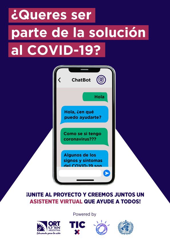 LuuParrondo's tweet photo. ¡Hoy lanzamos #TICLAB en @TIC_ORT @ORTArgentina! Un taller extracurricular para que nuestros alumnos de 3er año realicen su primera experiencia en #IA y colaboren con la comunidad durante la crisis del #COVID19. https://t.co/zZCxYtdMXh