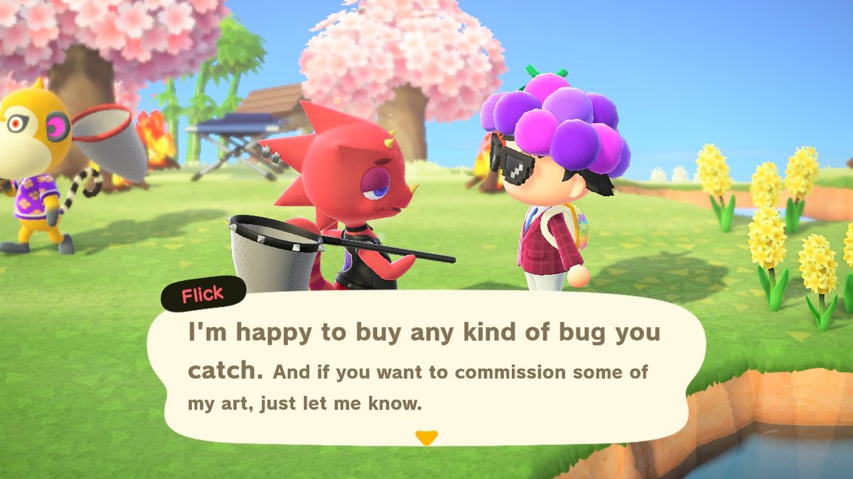 InstafluffTV's tweet photo. Flick had no clue what he was in for... #BreakingBug #AnimalCrossing #ACNH #NintendoSwitch https://t.co/7Zw8enqwRI