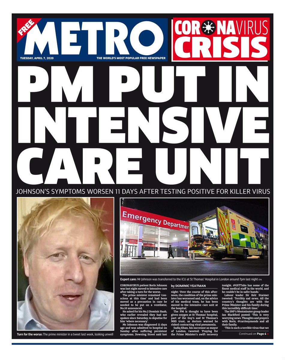 I may not be a fan of the #PrimeMinister's #politics, I do however wish Mr. Johnson well at this most serious time in his life
