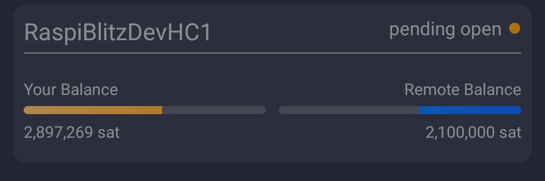 BikiniMitte's tweet photo. @DIYnodes @_k3m__ @BtcpayServer @RaspiBlitz @openoms Shows pending on our end, but it's already nicely balanced so seems to work nevertheless https://t.co/Nr3UhVPT1T