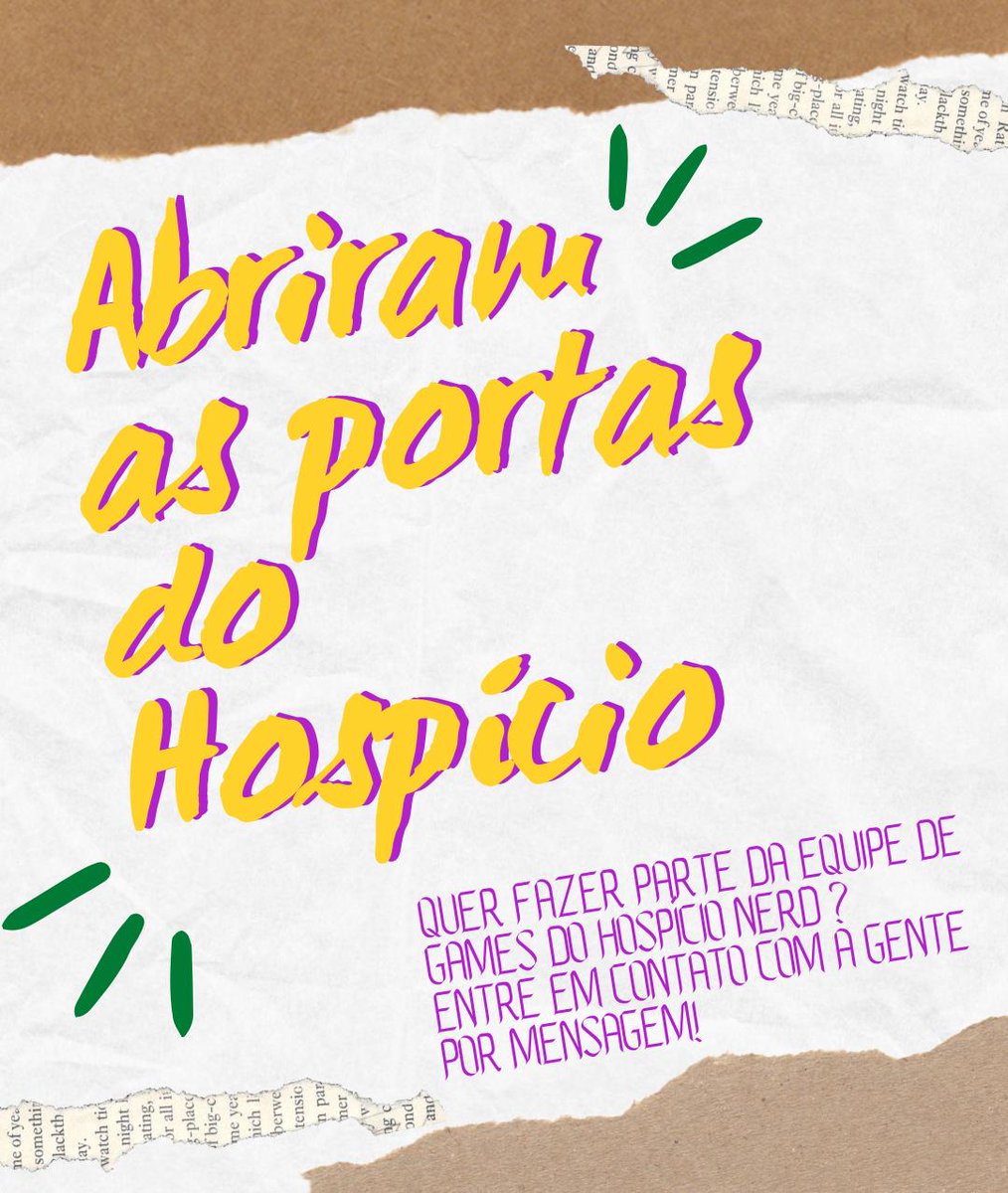 hospicionerd's tweet photo. Você é gamer?
Então temos um espacinho para você!
Hospício está com 2 vaga para criação de conteúdo e notícias gamers.
Lembrando que trabalhamos voluntariamente, sem retorno financeiro, mas estamos crescendo e sua colaboração seria muito importante.
Se interessou? Vem de dm! https://t.co/DFPwkNPiqM