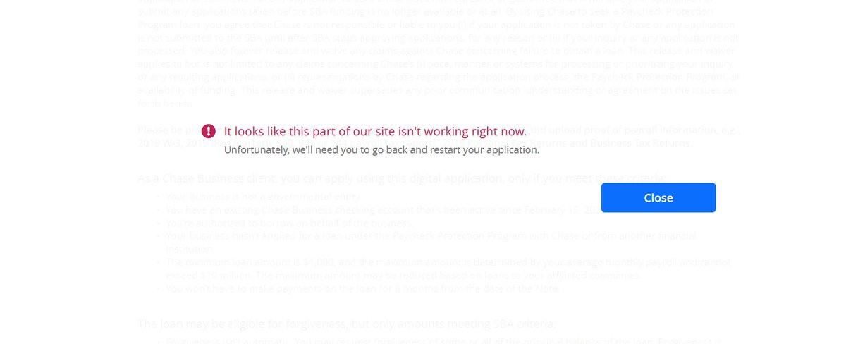 MahechaHHI's tweet photo. @ChaseforBiz @ChaseforBiz What do we do if all we are getting is that the site is down. https://t.co/otaqI6japE