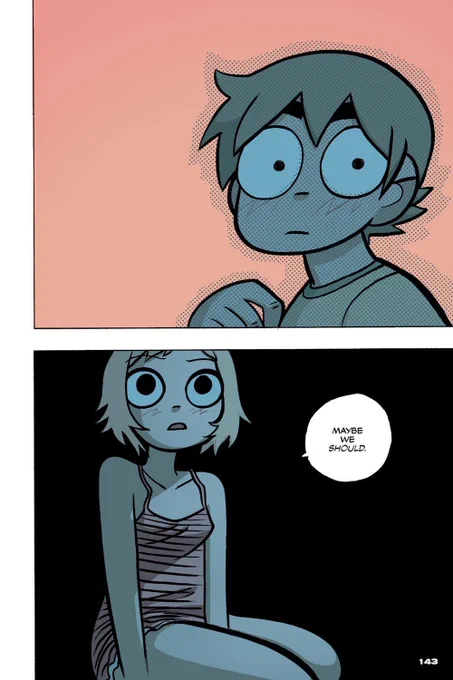 Rereading Scott Pilgrim- every page every panel is so damn great- this might be my favorite piece of media ever 