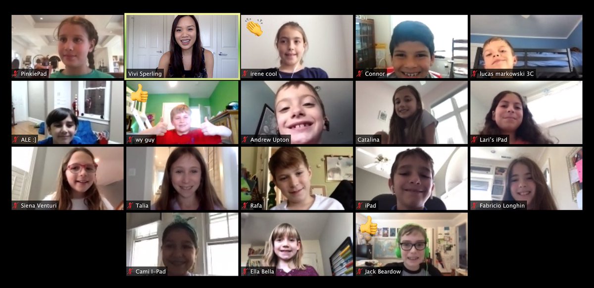vtsperling's tweet photo. All smiles in our new virtual morning meetings #distancelearning #ZOOM #responsiveclassroom #newnormal @WISRedDevils https://t.co/IQSz4LVOFi