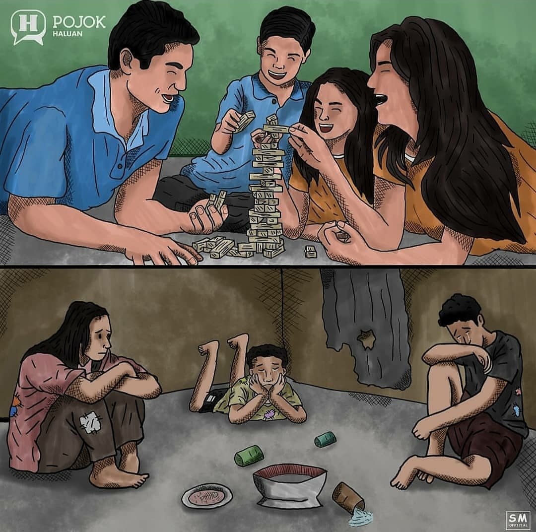 Armnsyhabdllh's tweet photo. Ada yang bahagia karena Libur sekolah, Ada yang sedih karena tak bisa bayar uang sekolah.
Ada yang bahagia karena Bisa kumpul,
Ada yang sedih karena dapur tak mengebul.
Ada yang bahagia karena dirumah fasilitas lengkap,
Ada yang sedih karena mata enggan terlelap.
#lockdowneffect https://t.co/sgPyGtWRTW