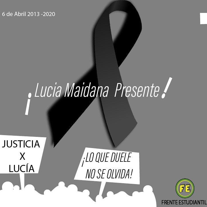 FEstudiantil's tweet photo. LUCÍA MAIDANA PRESENTE
¡Lo que duele no se olvida!

A cumplirse siete años del Femicidio de nuestra compañera Lucía Maidana.
Nos unimos lxs estudiantes en reclamo de ¡JUSTICIA por LUCÍA!

#FrenteEstudiantil https://t.co/KfqZ5kk5jo