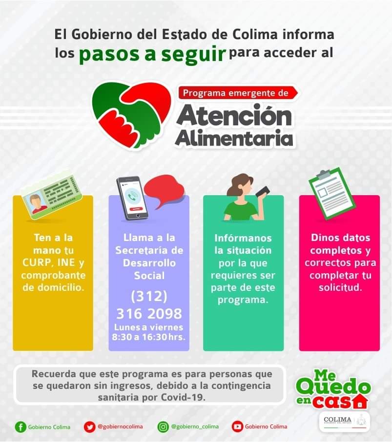 Inicio del Programa Emergente de Atención Alimentaria.

#ColimaSaldráAdelante #IEEAColima