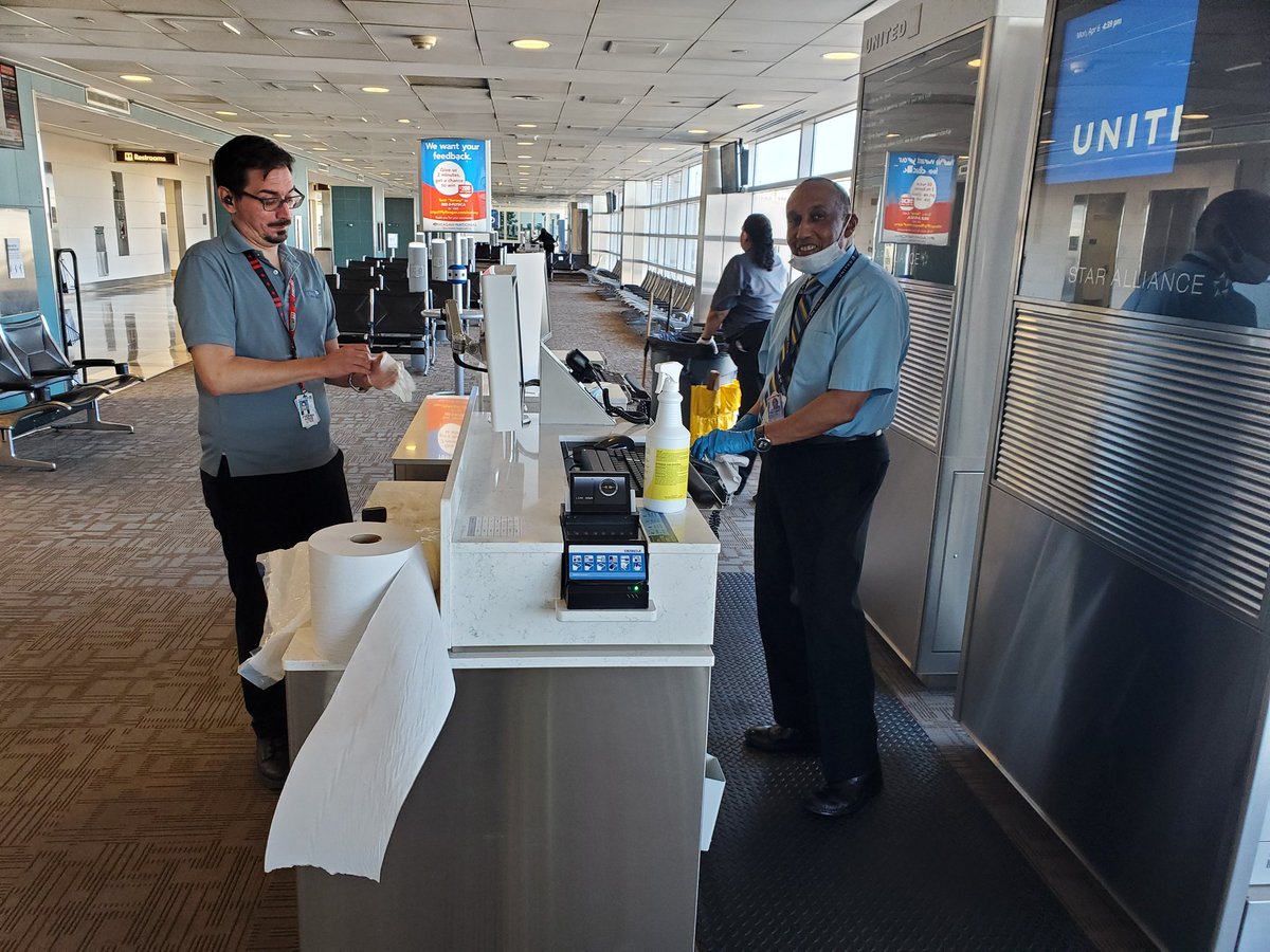 CheikhS75273092's tweet photo. From the ticket counter to the jet bridge DCA sanitizing it all to stop Covid19!!
@weareunited @JimSchake @mechnig https://t.co/17iDd04cpT