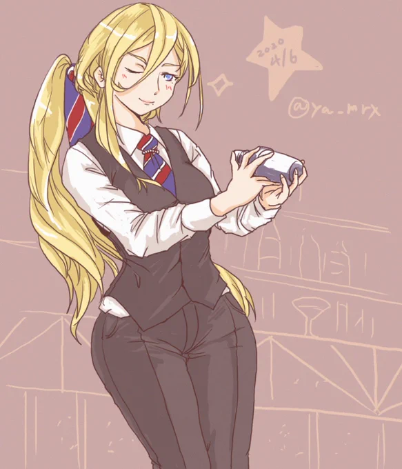 #艦これ版深夜の真剣お絵描き60分一本勝負
#艦これ版真剣お絵描き60分一本勝負_20200406
#リシュリュー
夜描けなくなっちゃったので朝投稿
1.5ドロってとこです。サルーテリシュ様の凛々しさったら... 