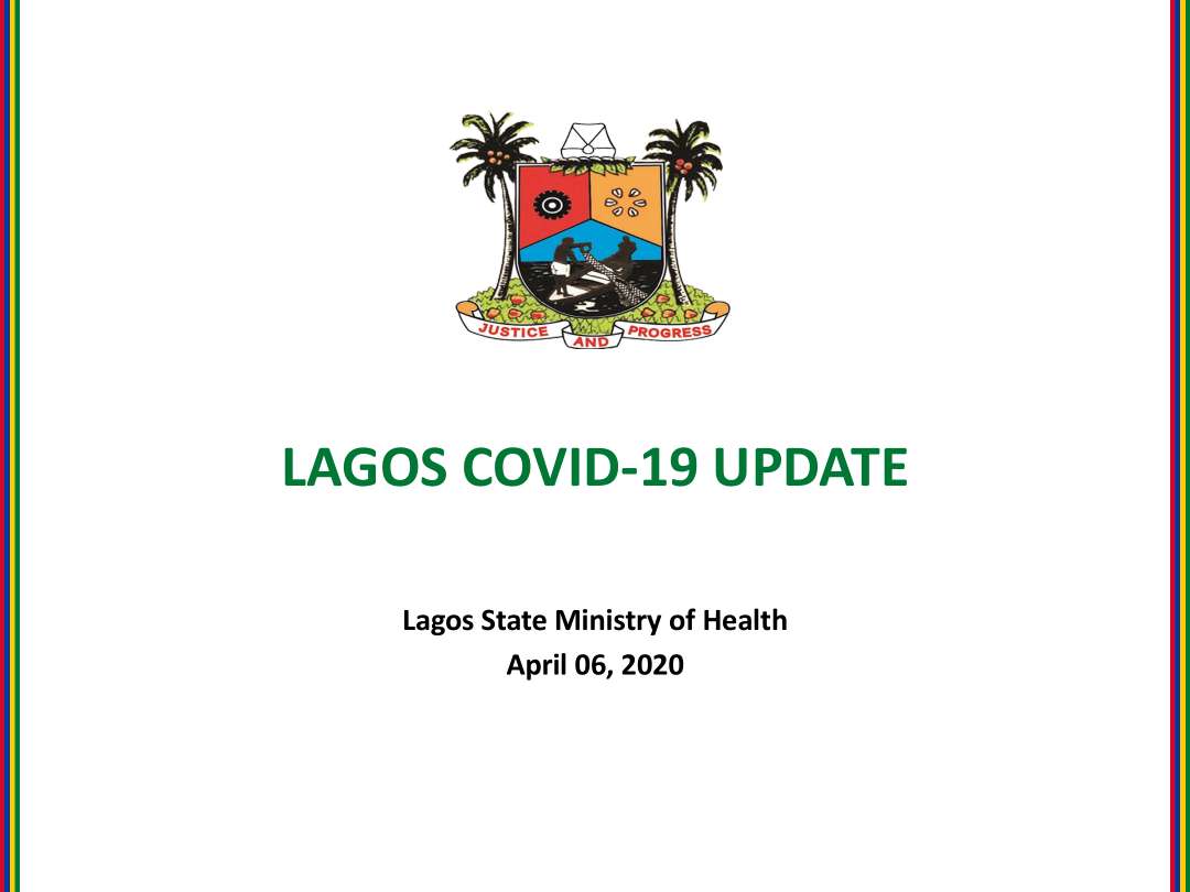  #COVID19Lagos Situation Report presentation by  @ProfAkinAbayomi as at 6th April, 2020 @NigeriaGov @followlasg @jidesanwoolu @jidesanwoolu @drobafemihamzat @Fmohnigeria @NCDCgov @lagospress @gboyegaakosile @Mr_JAGss @EpidAlert @EpiAFRIC @nimrnigeria @GETConsortium @WHONigeria @WHO