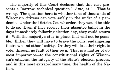 Here's a link. And here's the conclusion of Justice Ginsburg's dissent.  https://www.documentcloud.org/documents/6826732-19A1016.html