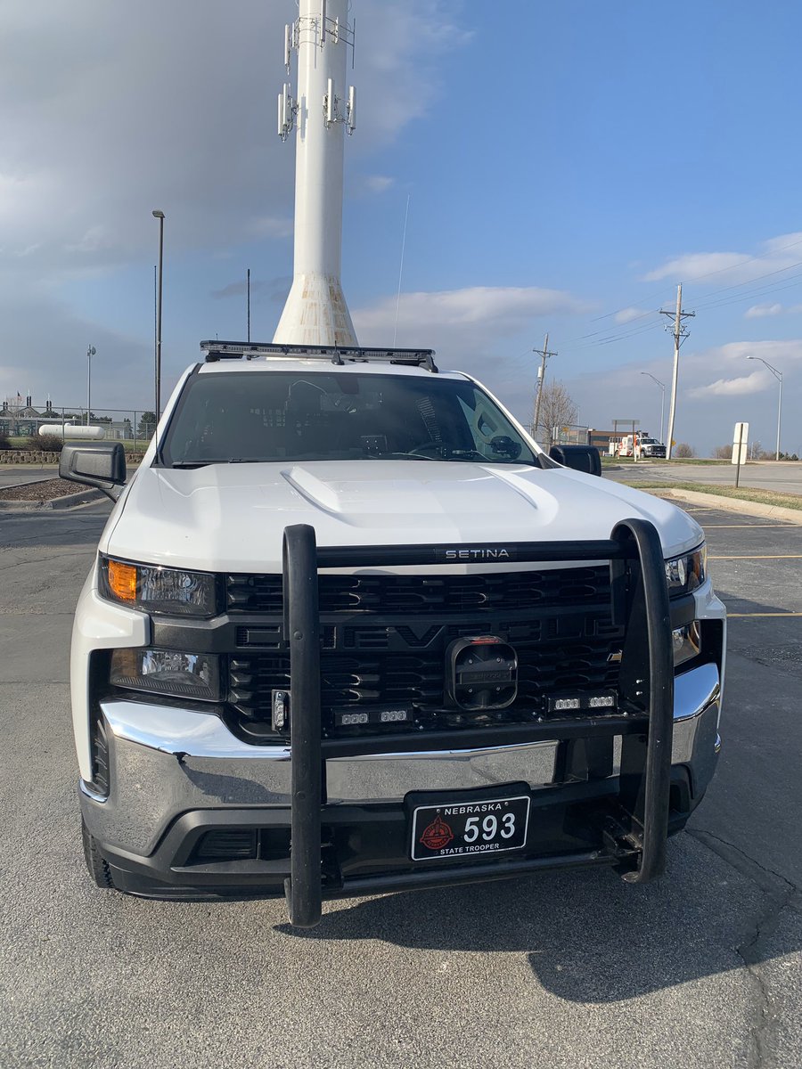 NSP_TroopA's tweet photo. It’s always a good day when you get a new cruiser as a Trooper.  Today Trooper Raes #NSP593 and his partner K-9 Chase #NSP593k got a new 2020 @chevrolet truck to work out of.  @NSP_DogDivision https://t.co/fC3V5OJ1u8