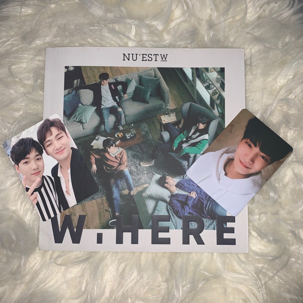 nu'est - canvas-$5 (Plus Shipping)nu'est w -  http://w.here  (white ver)-$10 (Plus Shipping)nu'est w -  http://w.here  (blue ver)-$10 (Plus Shipping)nu'est - face-$10 (Plus Shipping)