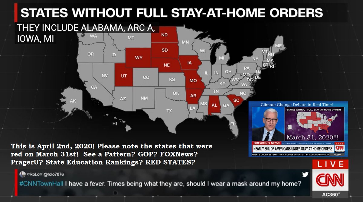 Nebraska Dr. Fauci?A D! https://www.unacast.com/covid19/social-distancing-scoreboardHow about Arkansas? https://www.ozarksfirst.com/life-health/coronavirus/arkansas-gets-an-f-on-updated-social-distancing-scoreboard/ #TrumpPressBriefing Church Pews  https://limbaugh2020.com/church-pews-are-killing-people-and-gop-governors-are-pulling-the-trigger/and  @gop governors  https://limbaugh2020.com/the-coronavirus-situation-is-the-climate-change-debate-in-real-time/are going to kill people!