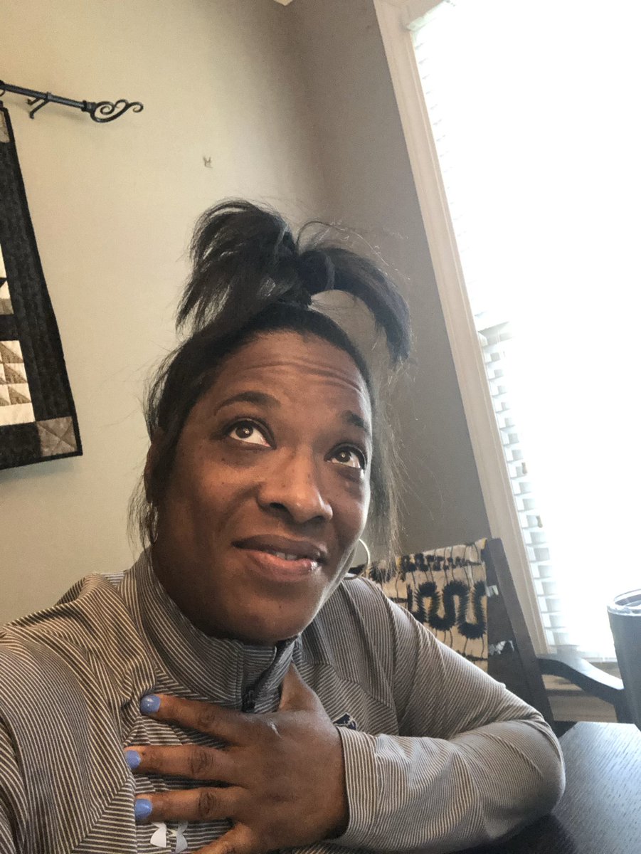 JFKennedyHS's tweet photo. What do you all think of Mrs. Gabriel’s new work from home look?! #crazyhairday #onlinespiritweek #kennedymore #allinjfk @wsfcs https://t.co/ir9O0BVFiN