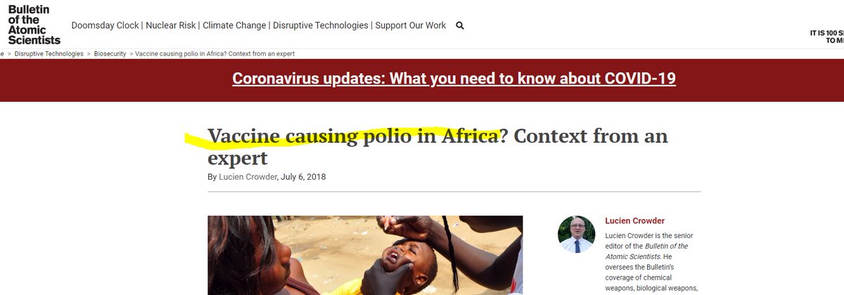 Have they truly perfected vaccines? Or are they gigantic cash cows for the elite? *** I don't think all vaccines are evil, but just like with everything else, bad people corrupt good things https://thebulletin.org/2018/07/vaccine-causing-polio-in-africa-context-from-an-expert/