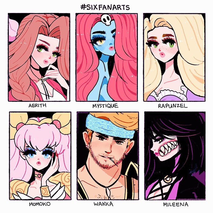 Finished the #sixfanart challenge! This was supposed to be a warm up but ended up taking so long haha! I tried to choose characters I hadn't really drawn much ( or at all) before, and it was a nice break! Who else would you like to see? 