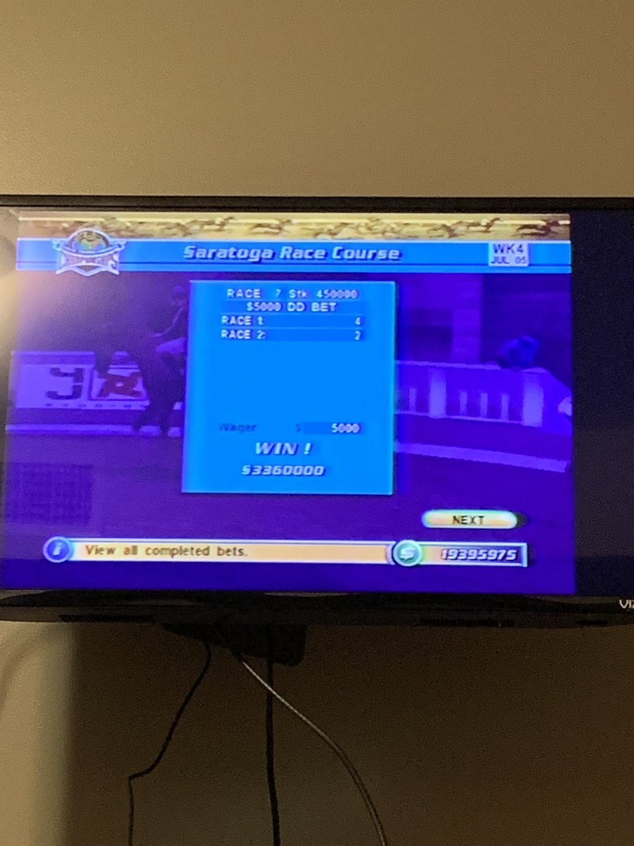 horseface51's tweet photo. If it were only this easy... My wife got me this game a while back but I just recently got the PS2 up and running. Great distraction, too bad I don’t hit $5000 doubles in real life. https://t.co/dLc5JkMejP