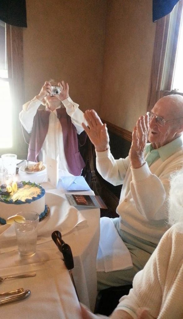 WhatCanMelDo4U's tweet photo. This was 6yrs ago! Still going strong for his 96th!  #SomeGoodNews https://t.co/z8V8p9Fw80