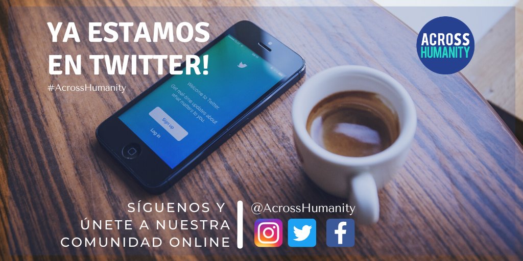 AcrossHumanity's tweet photo. Finalmente estamos en #Twitter!
Recuerda seguirnos en nuestras otras redes sociales como #AcrossHumanity #IG #Facebook https://t.co/lJupRwrHz5